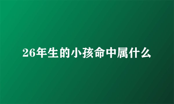 26年生的小孩命中属什么