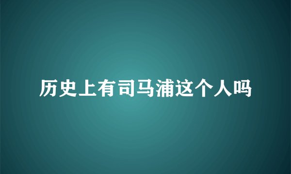 历史上有司马浦这个人吗