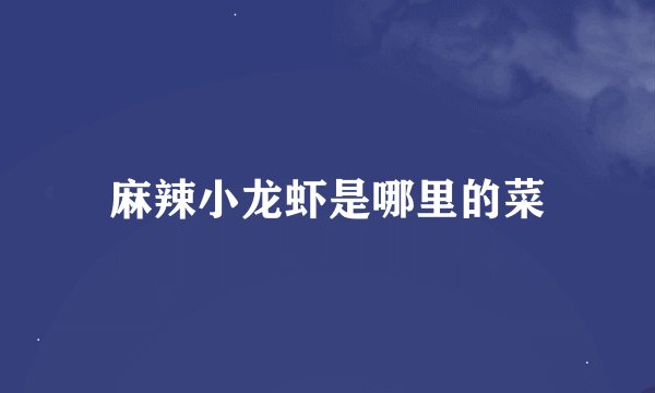 麻辣小龙虾是哪里的菜
