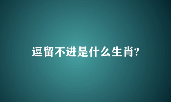 逗留不进是什么生肖?