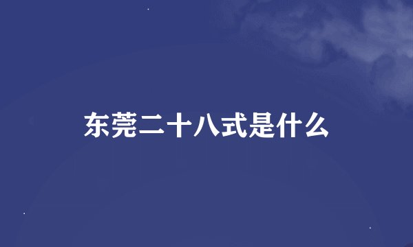 东莞二十八式是什么