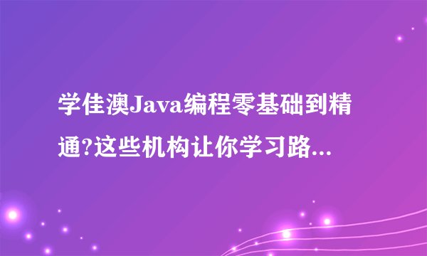 学佳澳Java编程零基础到精通?这些机构让你学习路上不迷路!