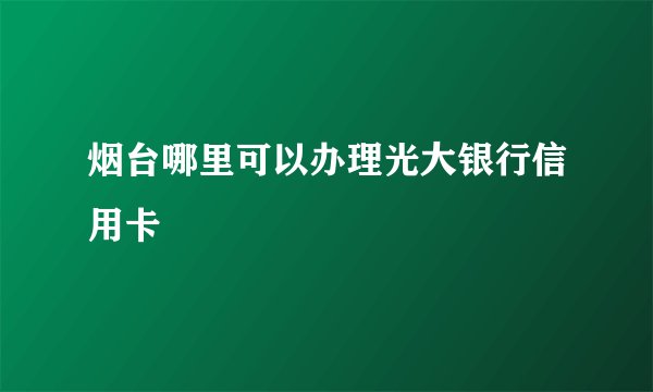 烟台哪里可以办理光大银行信用卡