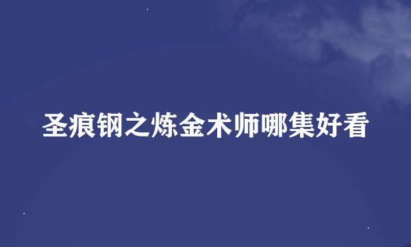 圣痕钢之炼金术师哪集好看
