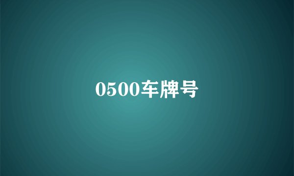 0500车牌号