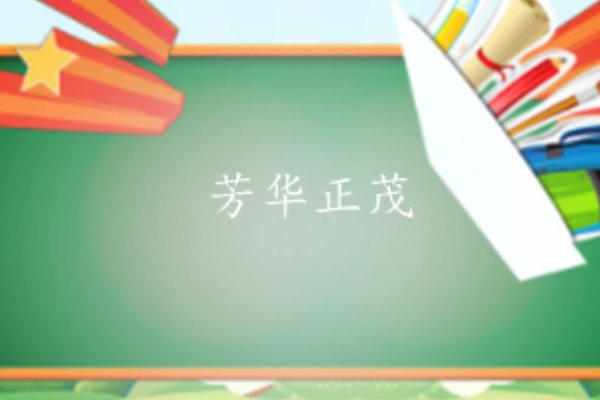 芳华正茂什么意思