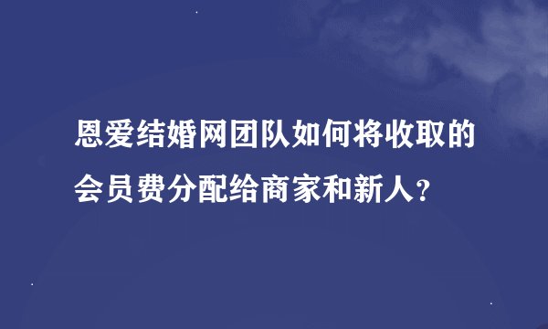 恩爱结婚网团队如何将收取的会员费分配给商家和新人?
