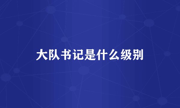 大队书记是什么级别