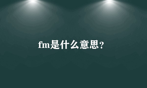 fm是什么意思？