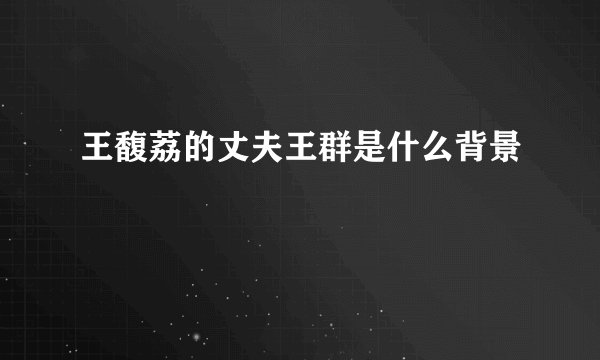 王馥荔的丈夫王群是什么背景