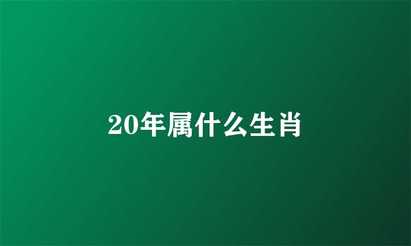 20年属什么生肖