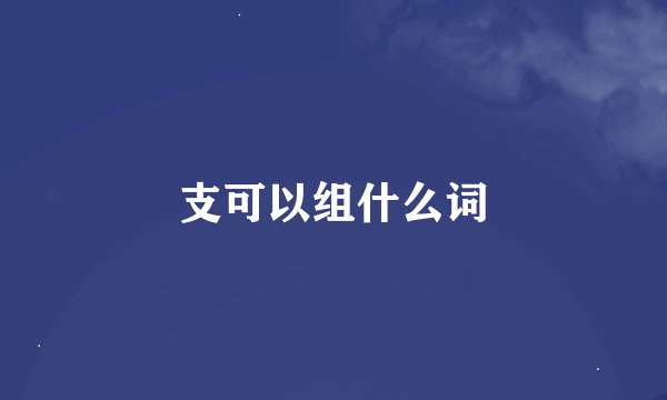 支可以组什么词