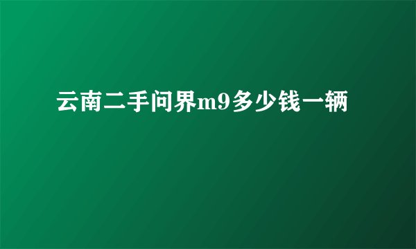 云南二手问界m9多少钱一辆