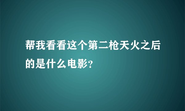 帮我看看这个第二枪天火之后的是什么电影？