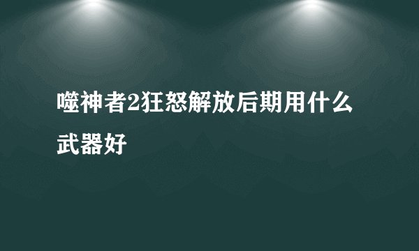 噬神者2狂怒解放后期用什么武器好