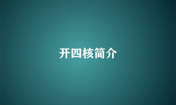开四核简介