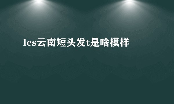 les云南短头发t是啥模样
