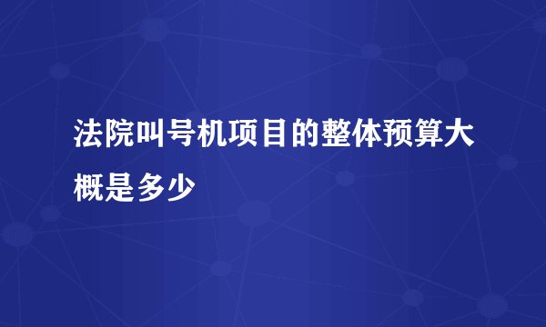 法院叫号机项目的整体预算大概是多少