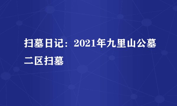 扫墓日记：2021年九里山公墓二区扫墓