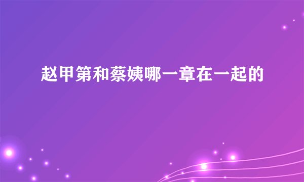 赵甲第和蔡姨哪一章在一起的