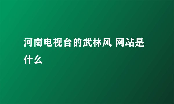 河南电视台的武林风 网站是什么