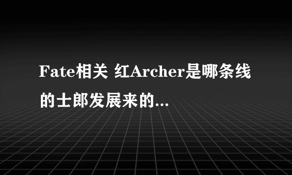 Fate相关 红Archer是哪条线的士郎发展来的。。。。官方有没有解释啊~~~