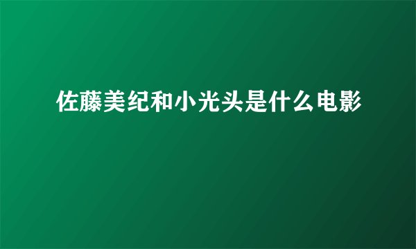 佐藤美纪和小光头是什么电影