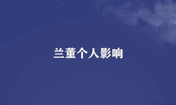 兰董个人影响