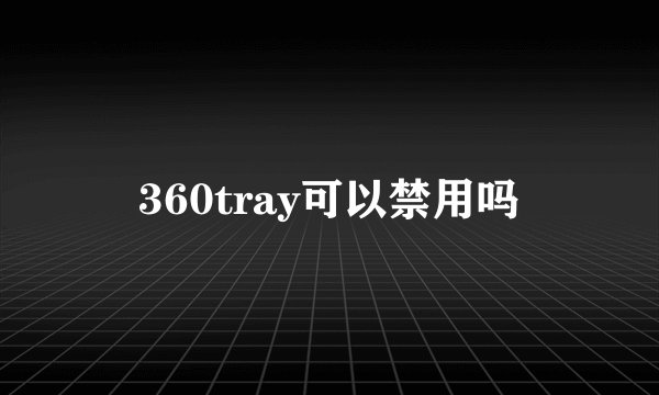 360tray可以禁用吗