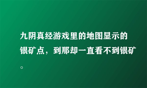 九阴真经游戏里的地图显示的银矿点，到那却一直看不到银矿。