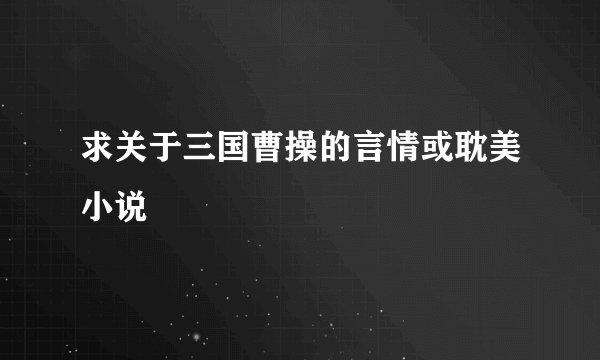 求关于三国曹操的言情或耽美小说