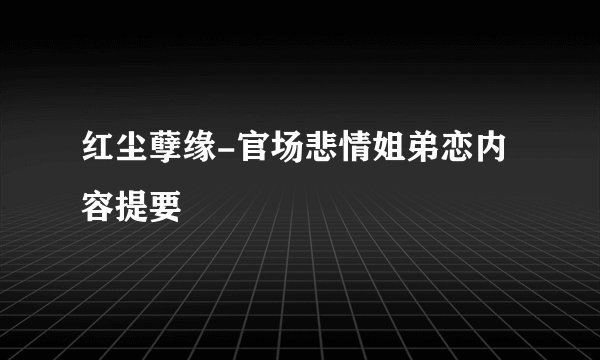 红尘孽缘-官场悲情姐弟恋内容提要