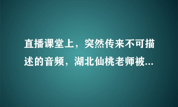 直播课堂上，突然传来不可描述的音频，湖北仙桃老师被通报批评