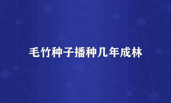 毛竹种子播种几年成林