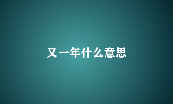 又一年什么意思