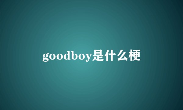 goodboy是什么梗