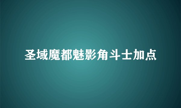 圣域魔都魅影角斗士加点