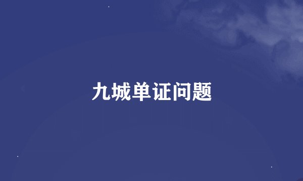 九城单证问题