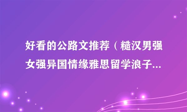 好看的公路文推荐（糙汉男强女强异国情缘雅思留学浪子回头醋王）