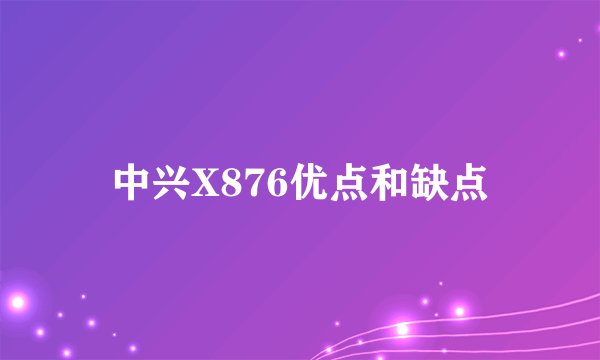 中兴X876优点和缺点