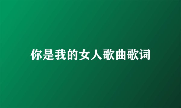 你是我的女人歌曲歌词