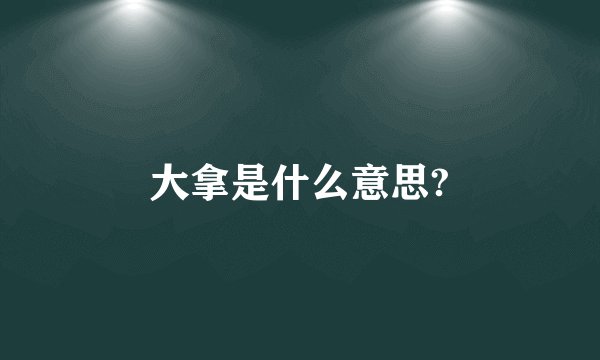 大拿是什么意思?