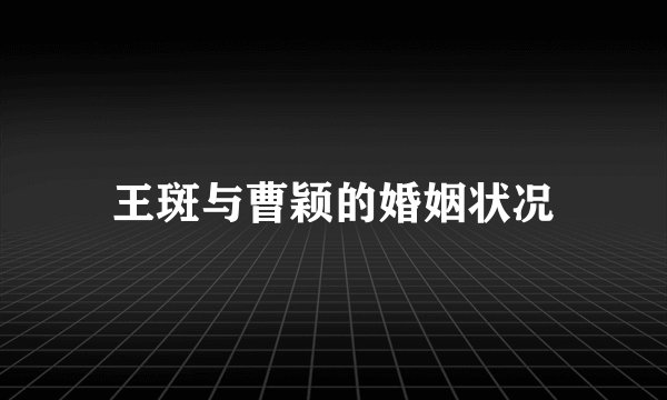 王斑与曹颖的婚姻状况