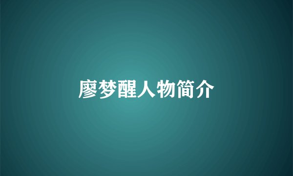 廖梦醒人物简介