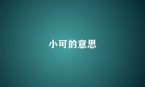小可的意思
