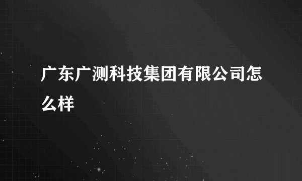 广东广测科技集团有限公司怎么样