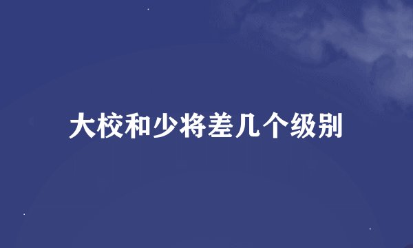 大校和少将差几个级别