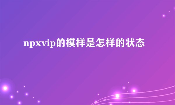 npxvip的模样是怎样的状态