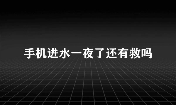 手机进水一夜了还有救吗