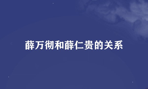 薛万彻和薛仁贵的关系
